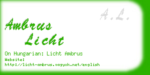 ambrus licht business card